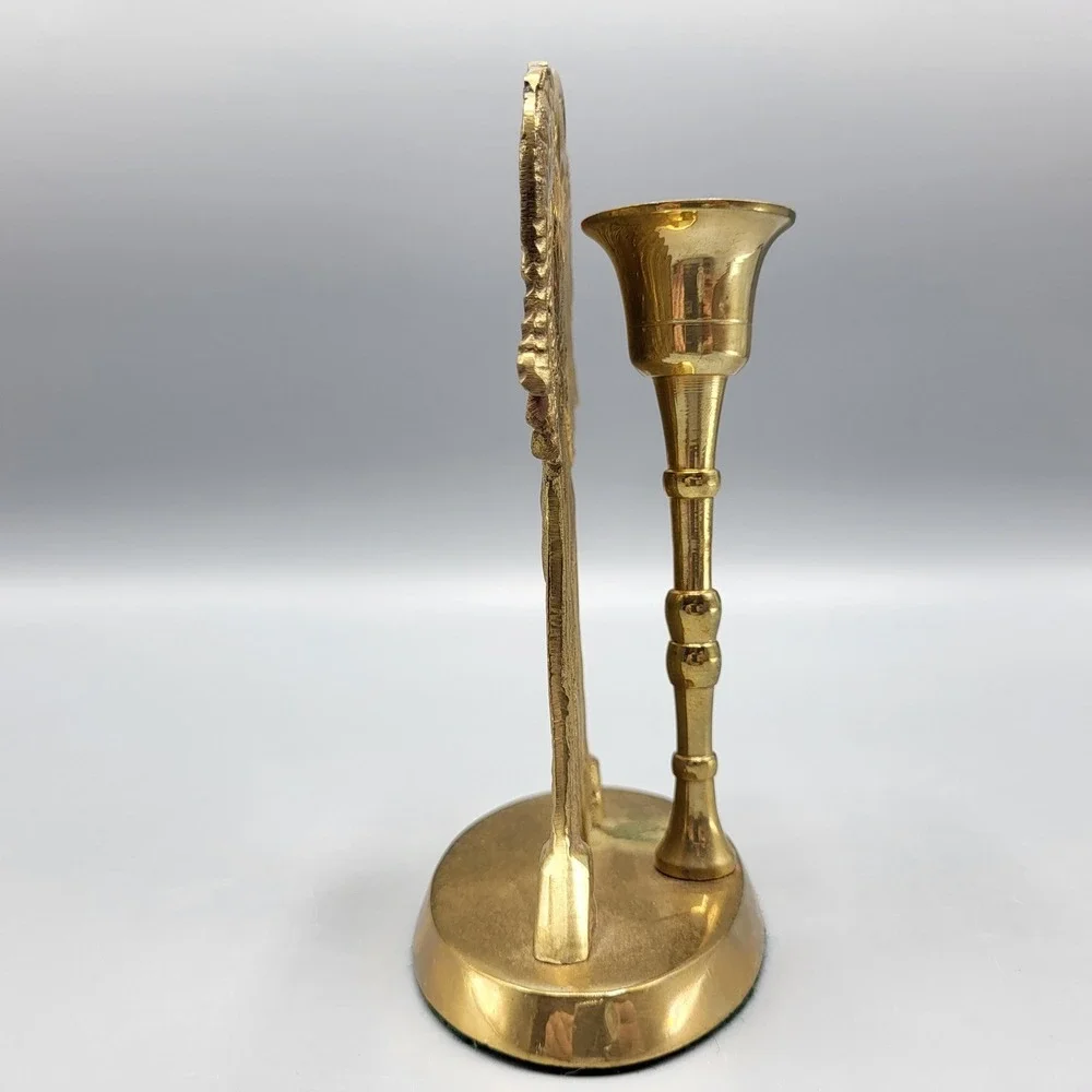 Brass Praying Angel Candle Holder Home Decor Gold Taper Stick Figurine
